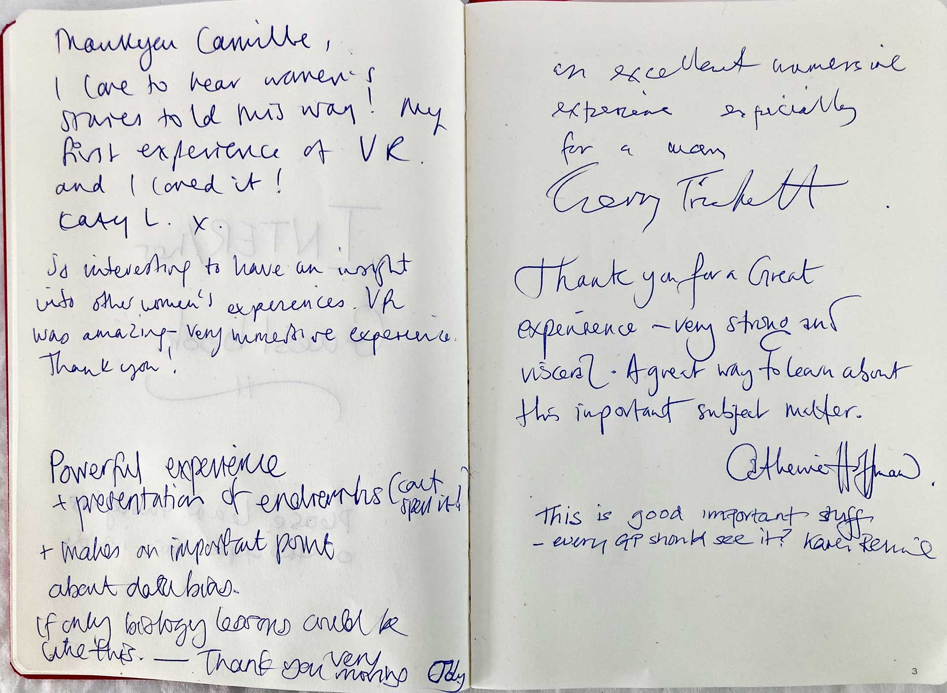 Guestbook Testimonials | INTER/her Project